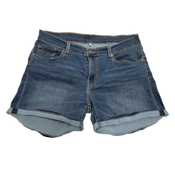 Levi's Blue Jean Shorts with Distressed Details - Picture 1 of 6